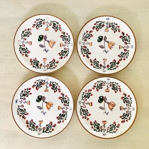 4 Threshold 7” Floral Stoneware Layering Appetizer Plates